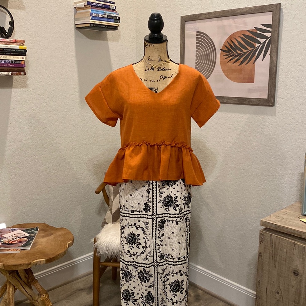 Orange v-Neck top